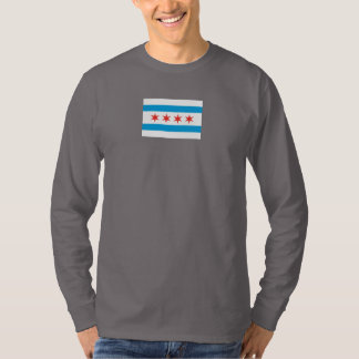 Douille de T-shirt de drapeau de Chicago longue