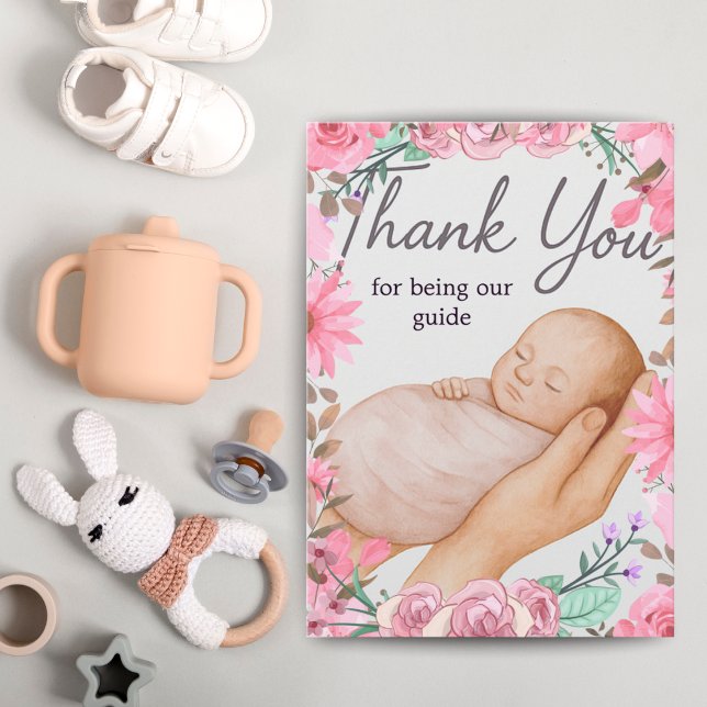Doula Appreciation Card | Labor Support Gift Pink Dankeskarte (Von Creator hochgeladen)