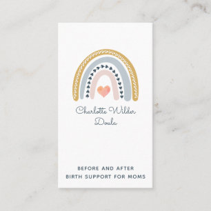 Doula Birth Coach Aquarelle Carte de visite arc-en