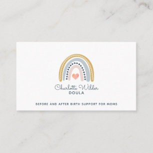 Doula Birth Coach Aquarelle Carte de visite arc-en