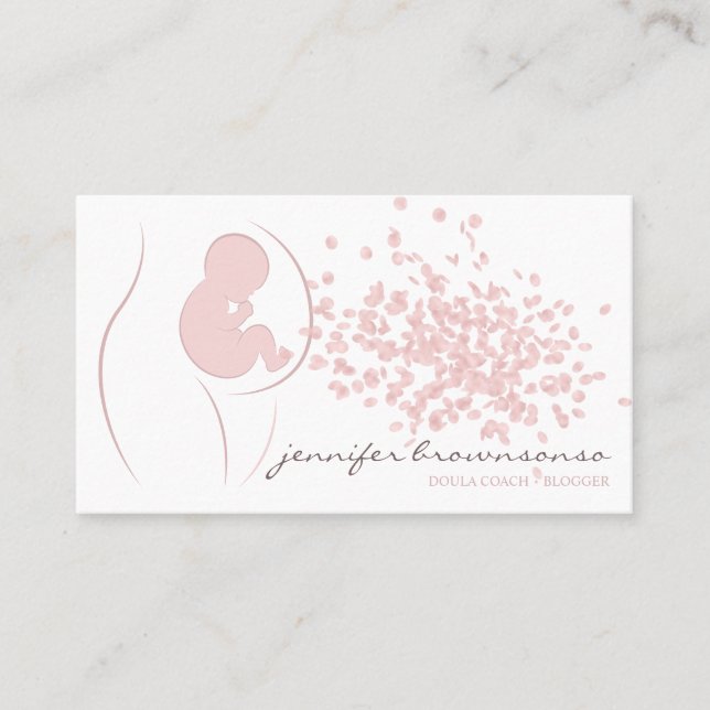 Doula Birth Coach schwanger Simple Pink Visitenkarte (Vorderseite)