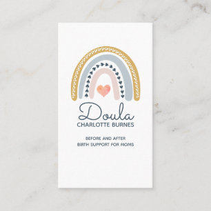 Doula Birth Coach Watercolor Rainbow Visitenkarte