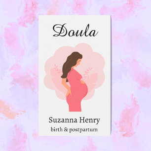 Doula Birth Postpartum Pink Pregnant Visitenkarte