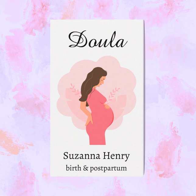 Doula Birth Postpartum Pink Pregnant Visitenkarte (Von Creator hochgeladen)