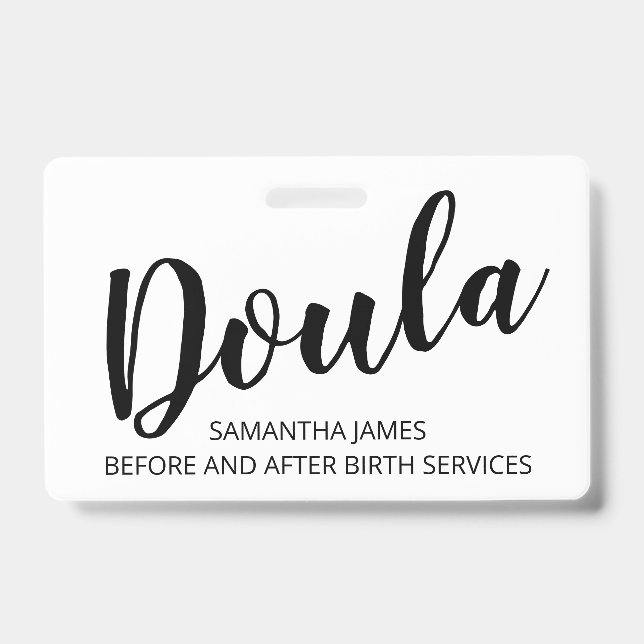 Doula Birth Services Name Abzeichen Ausweis (Vorderseite)