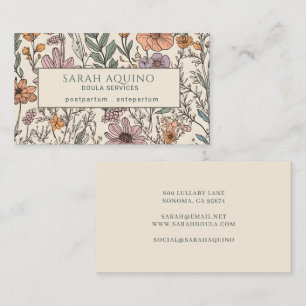 Doula Floral Wildblumen Muster Visitenkarte