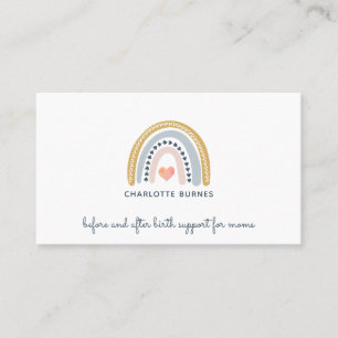 Doula Midfrau Birth Coach Watercolor Rainbow Visitenkarte