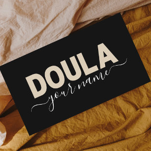 Doula Midfrau Neutral Beige Pastel Brown Minimal Visitenkarte