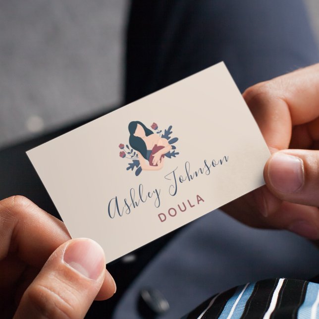 Doula Midwife Birthing Coach Elegant Bohemian Boho Visitenkarte (Von Creator hochgeladen)