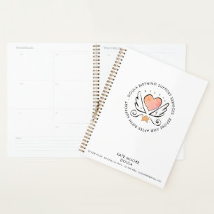 Doula Midwoman Whimsical Rose Coeur & Ailes Blanc