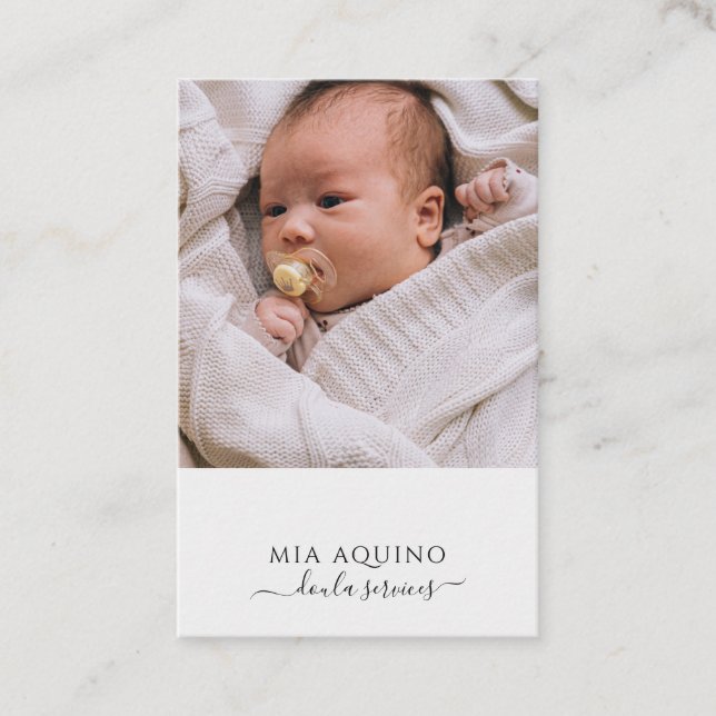 Doula Services Baby Foto Business Card Visitenkarte (Vorderseite)