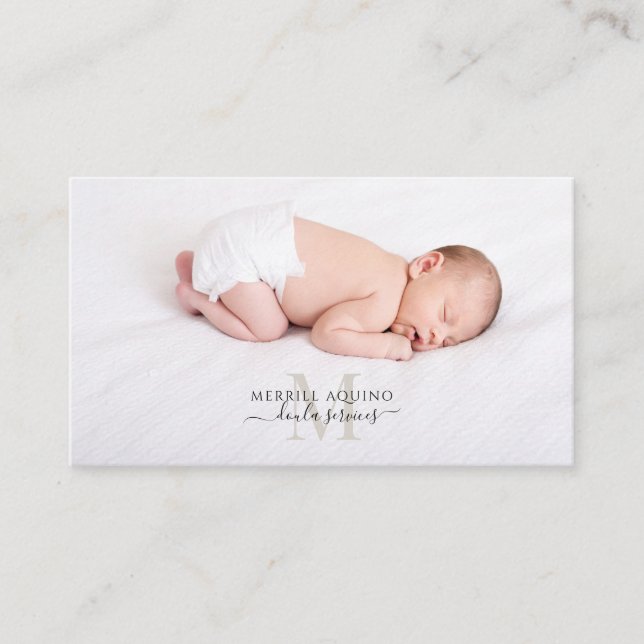 Doula Services Baby Foto Visitenkarte (Vorderseite)