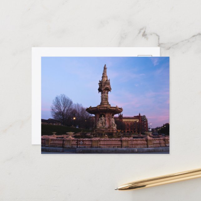 Doulton Fountain, Glasgow Postcard Postkarte (Vorderseite/Rückseite Beispiel)