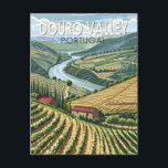 Douro Valley Portugal Reisen Kunst Vintag Postkarte<br><div class="desc">Douro Valley im Stil der Vektorkunst. Das Douro Weingebiet bis Barca de Alva ist die älteste abgegrenzte Weinregion der Welt.</div>