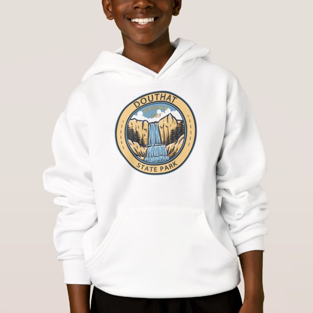 Douthat Staat Park Virginia Abzeichen Hoodie (Vorderseite)