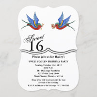 Doux 16 Anniversaire Invitation traditionnel Tatto