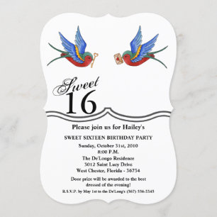 Doux 16 Anniversaire Invitation traditionnel Tatto