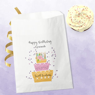 Doux 16 Sacs de faveurs au gâteau d'anniversaire