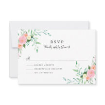 Doux Aquarelle rose rose mariage RSVP