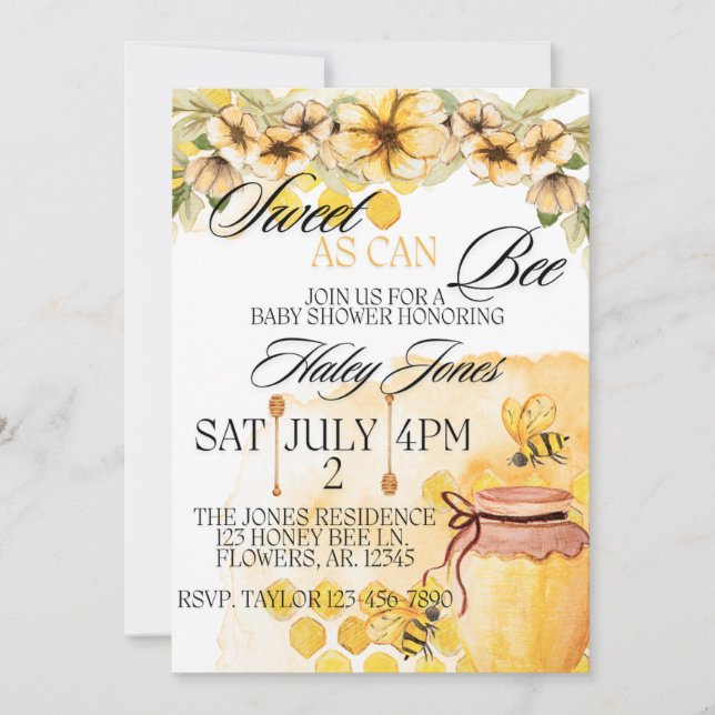 Doux comme peut être une abeille Invitation (Devant)