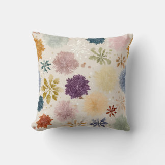 Doux Coussin de Jet en Floral Flocon de Neige Past