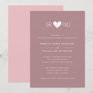 Doux Faire-part de mariage couleur solide de simpl