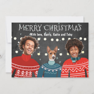 Doux moche Carte de Noël de famille, Charny Christ