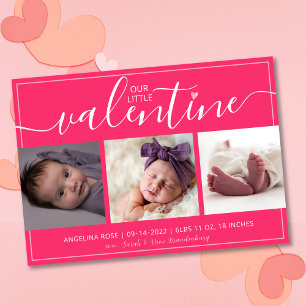 Doux Notre Petite Valentine Faire-part de naissanc