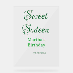 Douze ans vert nom date calligraphie boho ret