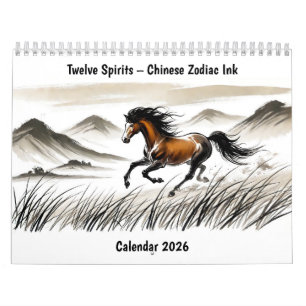 Douze Esprits – Calendrier à l'encre du zodiaque c