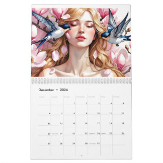 Douze Teintes d'Elle – Calendrier Aquarelle 2026