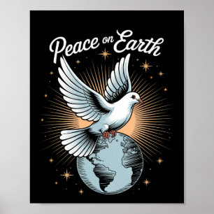 Dove and Globe Faith Weihnachtsfest Weltfrieden Poster