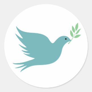 Dove avec autocollant de branche d'olivier.