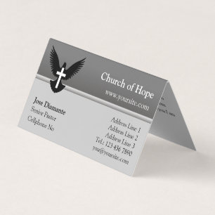 Dove avec Carte de visite plié gris croisé