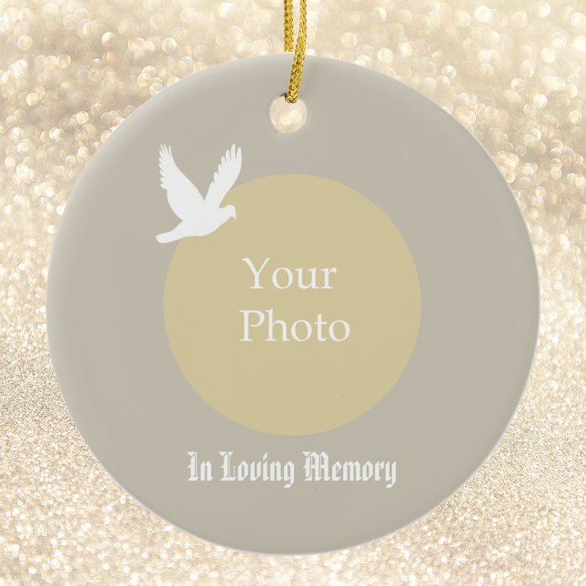 Dove avec photo Mémorial ornement de Noël (Créateur téléchargé)