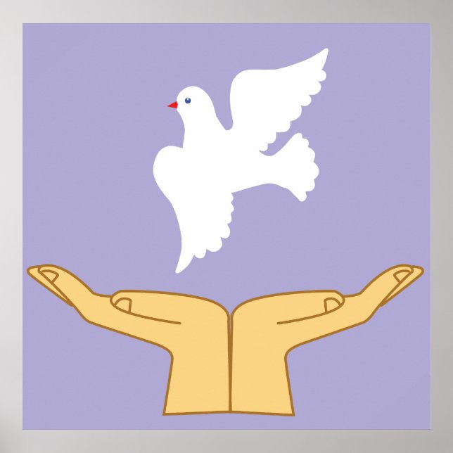 Dove Bird World Peace White Poster (Vorne)