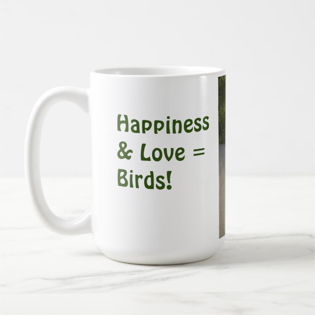 Dove birds Bonheur Amour Café Mug (Gauche)