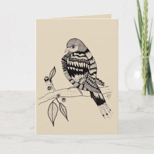 Dove Black and White Greeting Card Karte