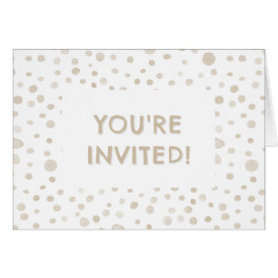 Dove Confetti Aquarelle Dots Invitation