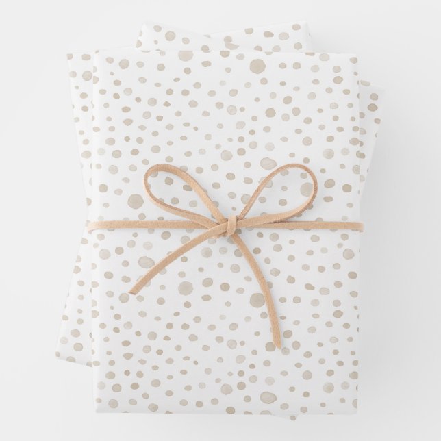 Dove Confetti Watercolor Dots Wrapping Paper Geschenkpapier Set (Beispiel)