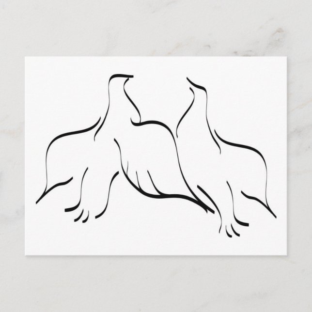 Dove Couple Clipart Postkarte (Vorderseite)