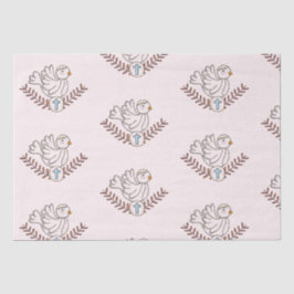Dove Cross Religious Taufen Christening Seidenpapier