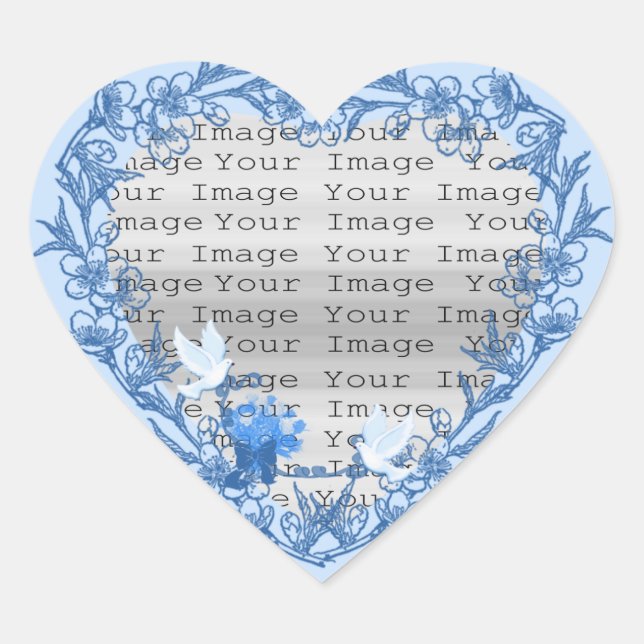 Dove Custom Wedding Heart Stickers (Vorderseite)
