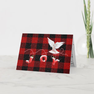 Dove De Noël Avec Joie Sur Carte Plaid