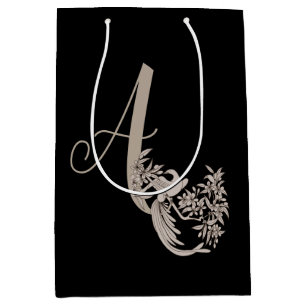 Dove Elegant Monogram Initial A   Mittlere Geschenktüte