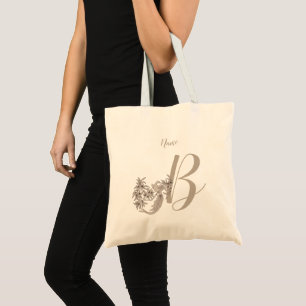 Dove Elegant Monogram Initial B Ihr Name Tragetasche