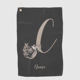 Dove Elegant Monogram Initial C Ihr Name Golfhandtuch
