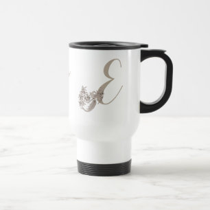 Dove Elegant Monogram Initial E Name Reisebecher