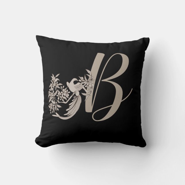 Dove Elegant Monogram Initiale B  Kissen (Vorderseite)