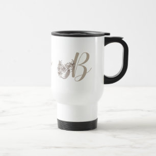 Dove Elegant Monogram Initiale B Personalisiert Reisebecher